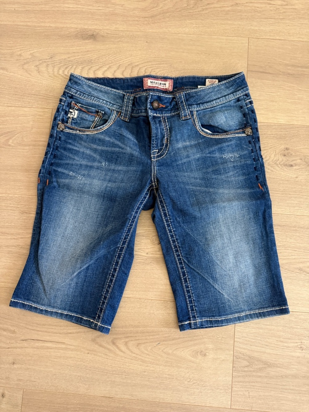 Mavi Blue Washed Denim Bermuda Shorts